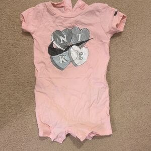 Nike Pink and Gray Baby Romper